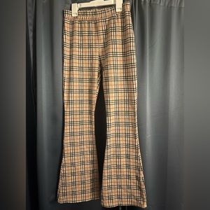 Tartan Bell Bottom stretch pants